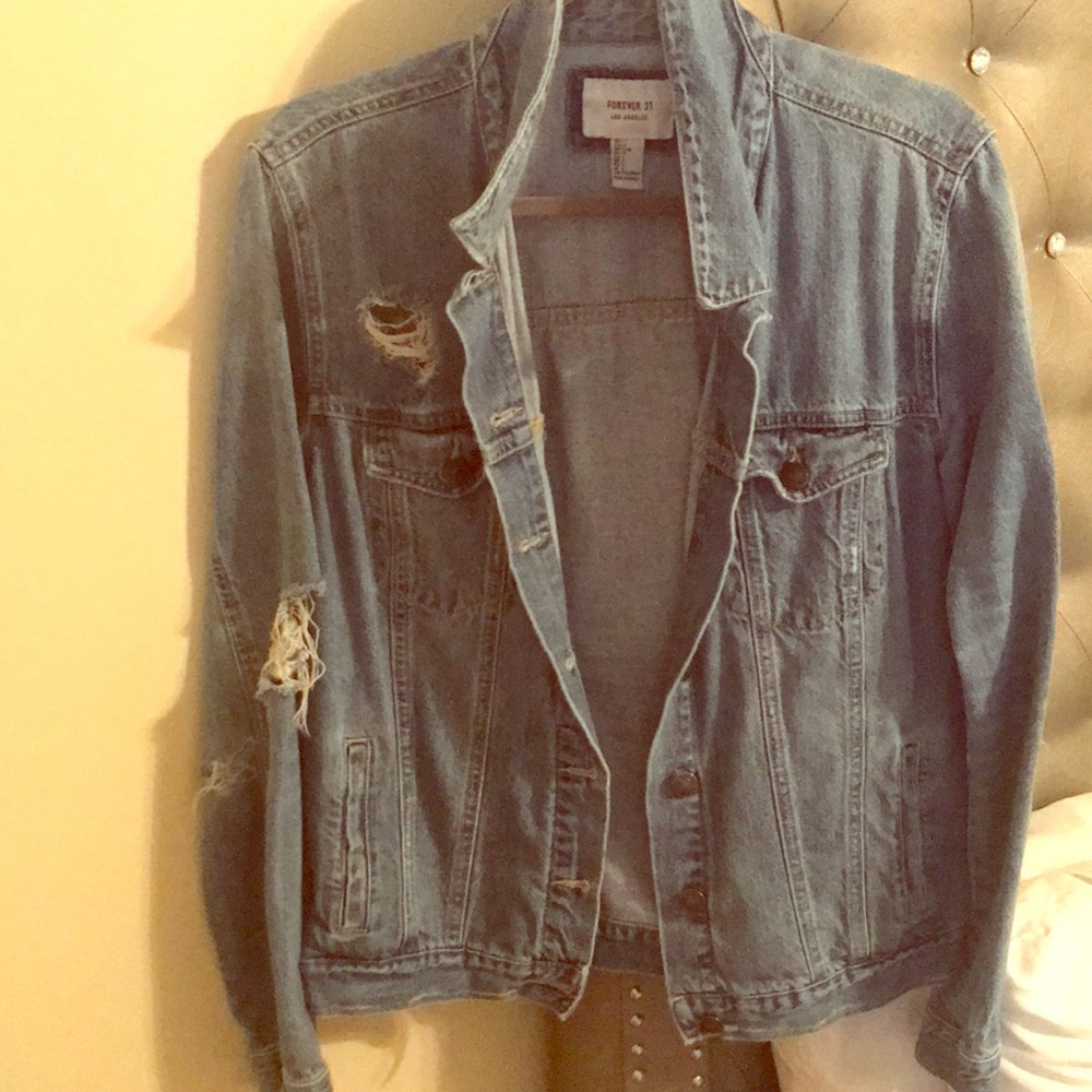 Ripped jean jacket